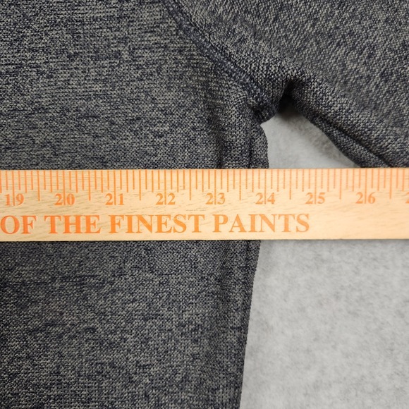 Eddie Bauer Sweater Men Large Gray Navy Blue Snap Fleece Pullover Retro Logo NEW - Picture 11 of 11